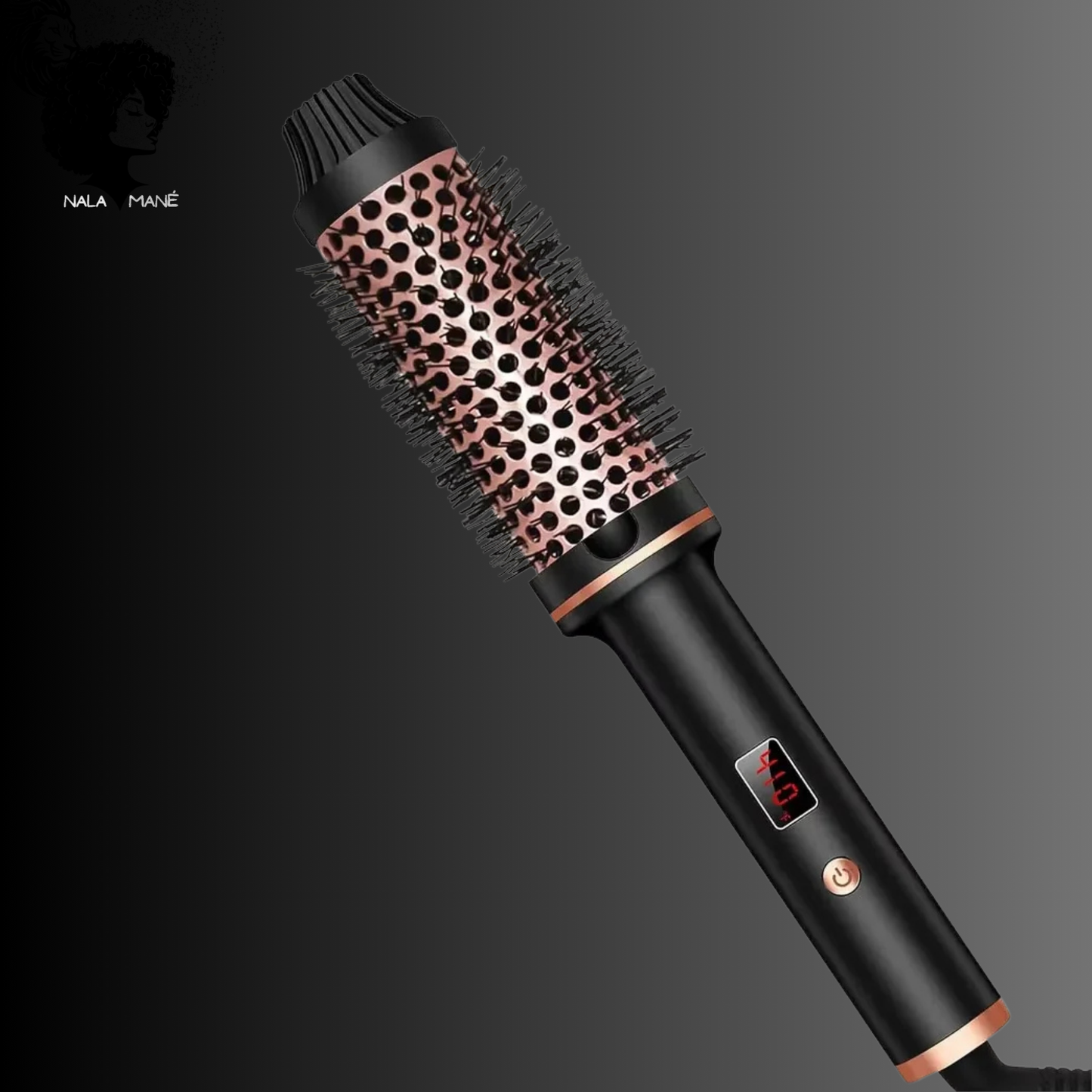 Dual Voltage Electric Curling Iron Brush Thermal Brush Traveling Volume Curls LED Digital Display Tourmaline Ionic Hair Curler