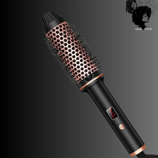 Dual Voltage Electric Curling Iron Brush Thermal Brush Traveling Volume Curls LED Digital Display Tourmaline Ionic Hair Curler