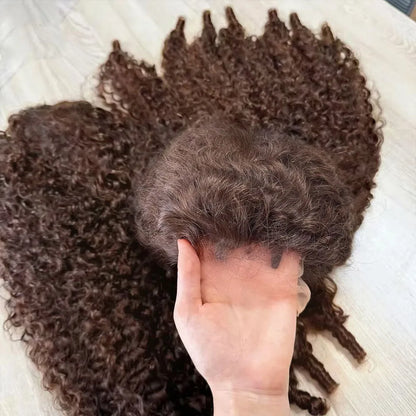 Chocolate Brown Burmese Curly 13x4 13x6 HD Lace Frontal Wig Invisible Strap 360 Full Lace Glueless Wig Lace Front Human Hair Wig