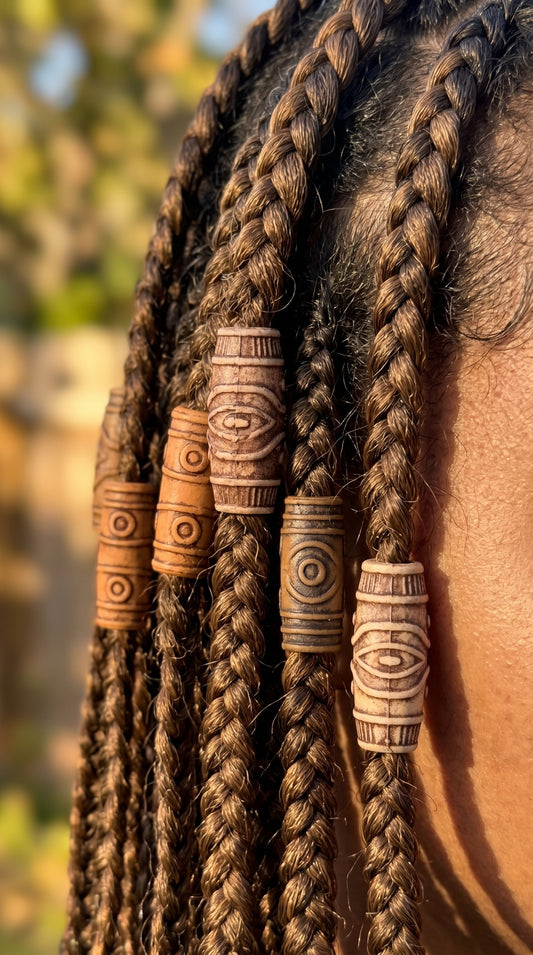 60pcs Nala Wooden Hair Beads