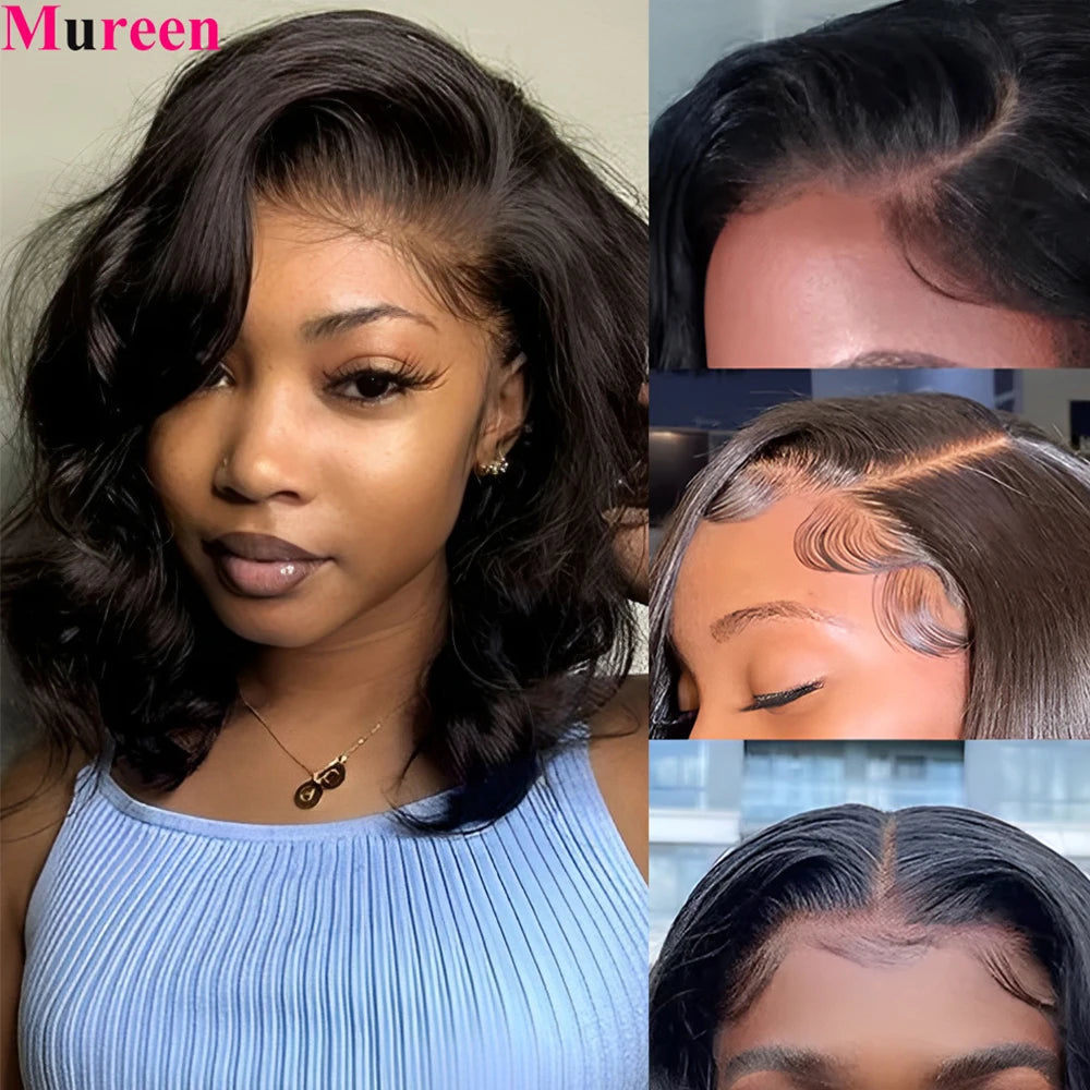 250% Density Bob Wig Human Hair 13x4 HD Lace Front Wigs Human Hair Glueless Body Wave Lace Frontal Human Hair Wigs for Women