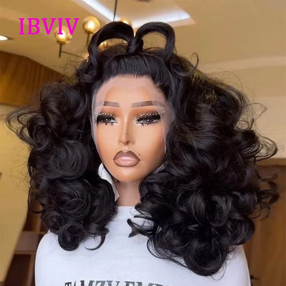 Raw Hair Vietnamese 250 Density 100% Human Hair 13x4 Lace Frontal Wigs Bouncy Wave Loose Wave Bob Wig Lace Front Human Hair Wigs