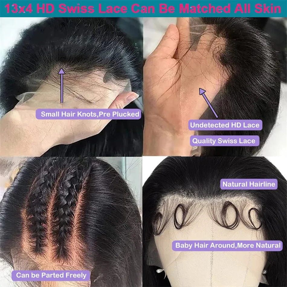 Raw Hair Vietnamese 250 Density 100% Human Hair 13x4 Lace Frontal Wigs Bouncy Wave Loose Wave Bob Wig Lace Front Human Hair Wigs