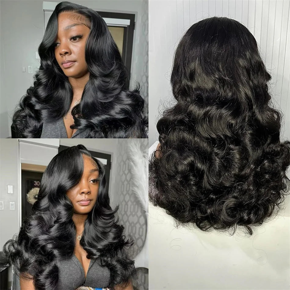 Raw Hair Vietnamese 250 Density 100% Human Hair 13x4 Lace Frontal Wigs Bouncy Wave Loose Wave Bob Wig Lace Front Human Hair Wigs