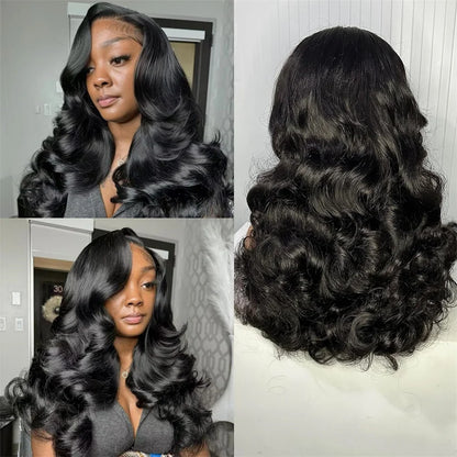 Raw Hair Vietnamese 250 Density 100% Human Hair 13x4 Lace Frontal Wigs Bouncy Wave Loose Wave Bob Wig Lace Front Human Hair Wigs