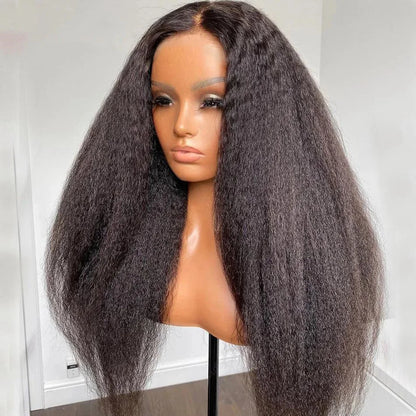 34 Inch 13X4 Transparent Yaki Kinky Straight Lace Front Human Hair Wigs For Women Curly 4X4 Closure Wig Pre Plucked Wig On Sale