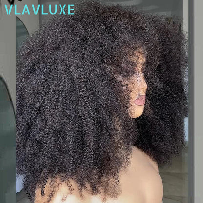 Afro Kinky Curly 13x6/360 HD Human Hair  Wig 450 Density Wear And Go 16-36 Inch Glueless Wig Remy Brazilian Curly Wig Human Hair