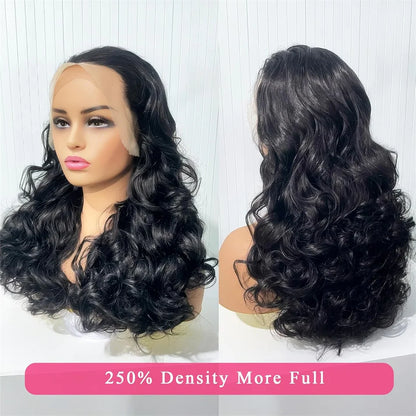 Raw Hair Vietnamese 250 Density 100% Human Hair 13x4 Lace Frontal Wigs Bouncy Wave Loose Wave Bob Wig Lace Front Human Hair Wigs