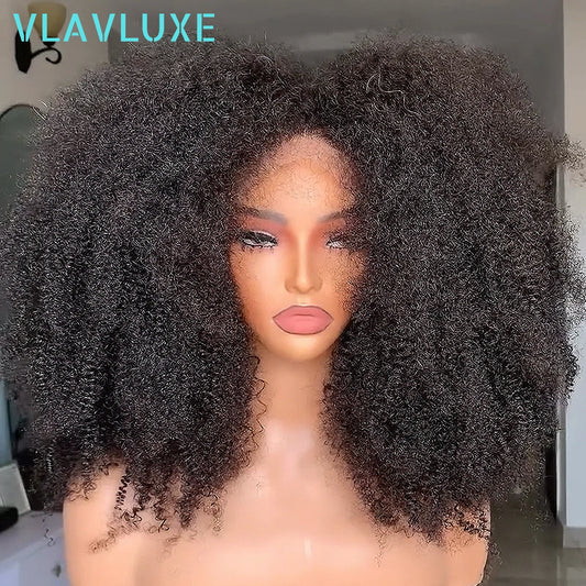 Afro Kinky Curly 13x6/360 HD Human Hair  Wig 450 Density Wear And Go 16-36 Inch Glueless Wig Remy Brazilian Curly Wig Human Hair