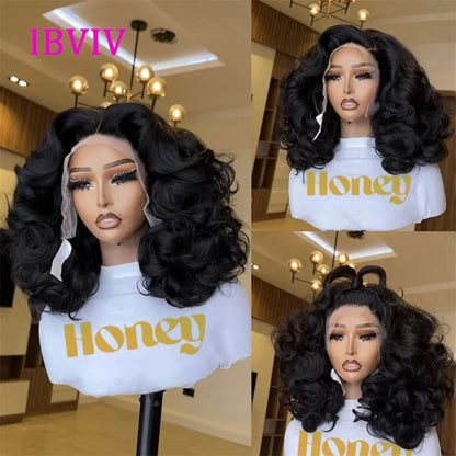 Raw Hair Vietnamese 250 Density 100% Human Hair 13x4 Lace Frontal Wigs Bouncy Wave Loose Wave Bob Wig Lace Front Human Hair Wigs