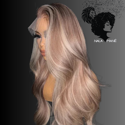 13X6 HD Lace Front Wig Highlight Ash Blonde Pre-Plucked (Human Hair)