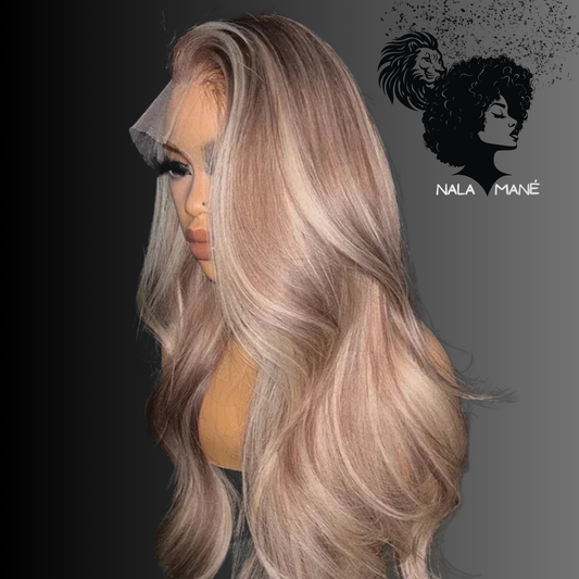 13X6 HD Lace Front Wig Highlight Ash Blonde Pre-Plucked (Human Hair)