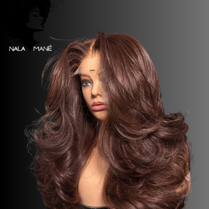28 Inch Chocolate Brown Lace Front Wig 13x4 Body Wave HD Lace Front Wigs Human Hair Pre Plucked Real Brown Wig with Baby Hair