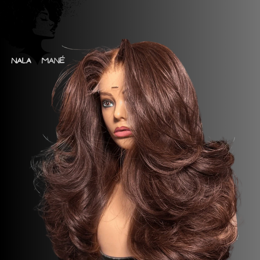 28 Inch Chocolate Brown Lace Front Wig 13x4 Body Wave HD Lace Front Wigs Human Hair Pre Plucked Real Brown Wig with Baby Hair