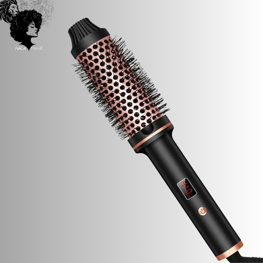 Dual Voltage Electric Curling Iron Brush Thermal Brush Traveling Volume Curls LED Digital Display Tourmaline Ionic Hair Curler