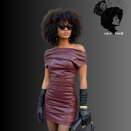 Vintage Wine Leather Dress